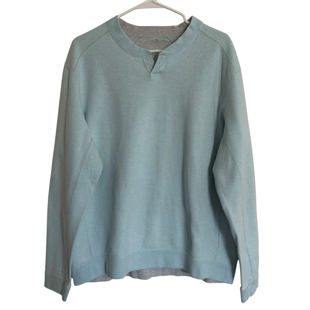 Tommy Bahama Reversible Pullover Blue Gray Marlin Unisex XL *see measurements